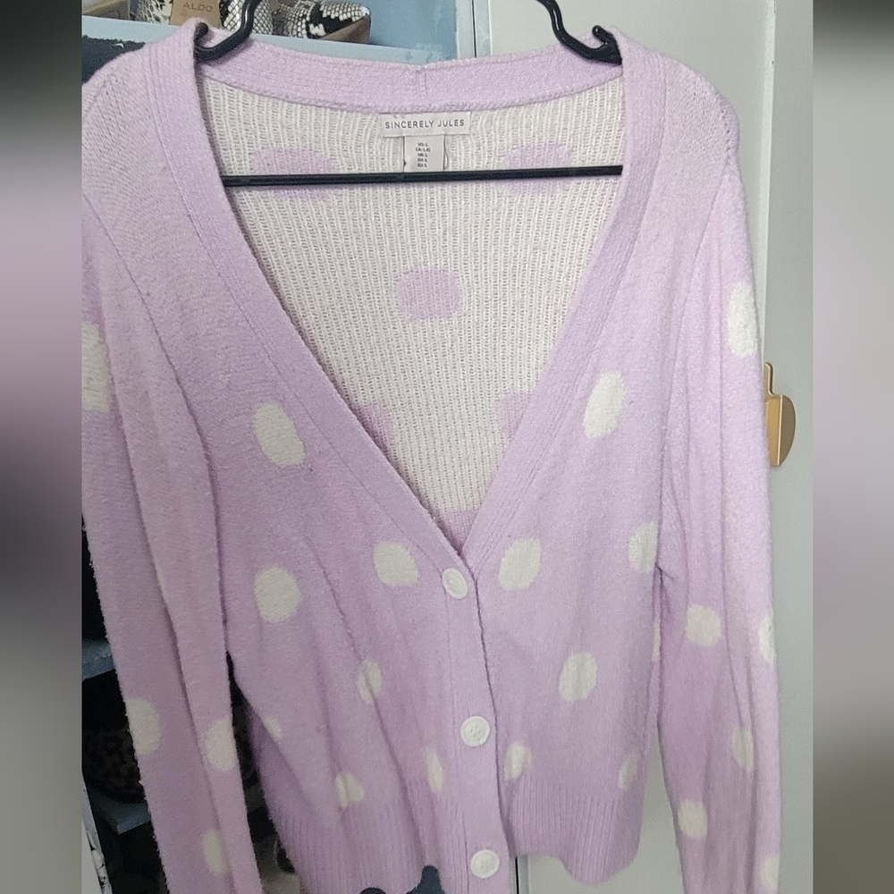 Purple Polka Dot Cardigan